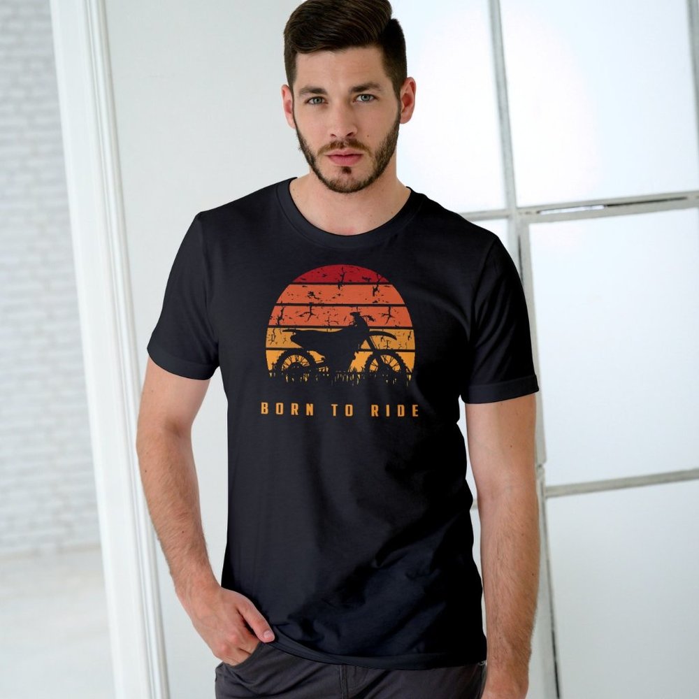 Men's Printed Biker T-shirt - Picture 1 of 1